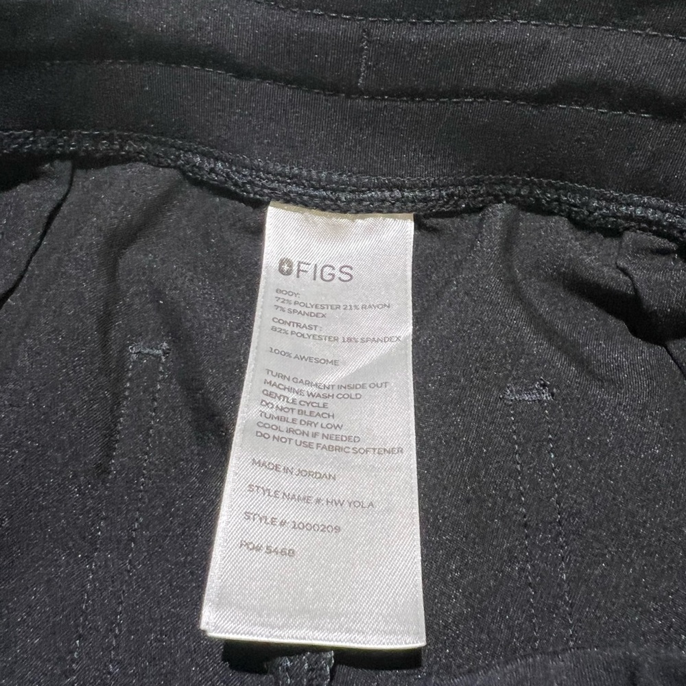 FIGS Black Technical Scrub Pants M/P Yola High Waisted Stretch Pockets - Picture 5 of 7